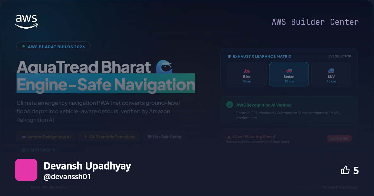 AquaTread Bharat 🌊 — How We Built Vehicle-Aware Navigation with AWS AI ...