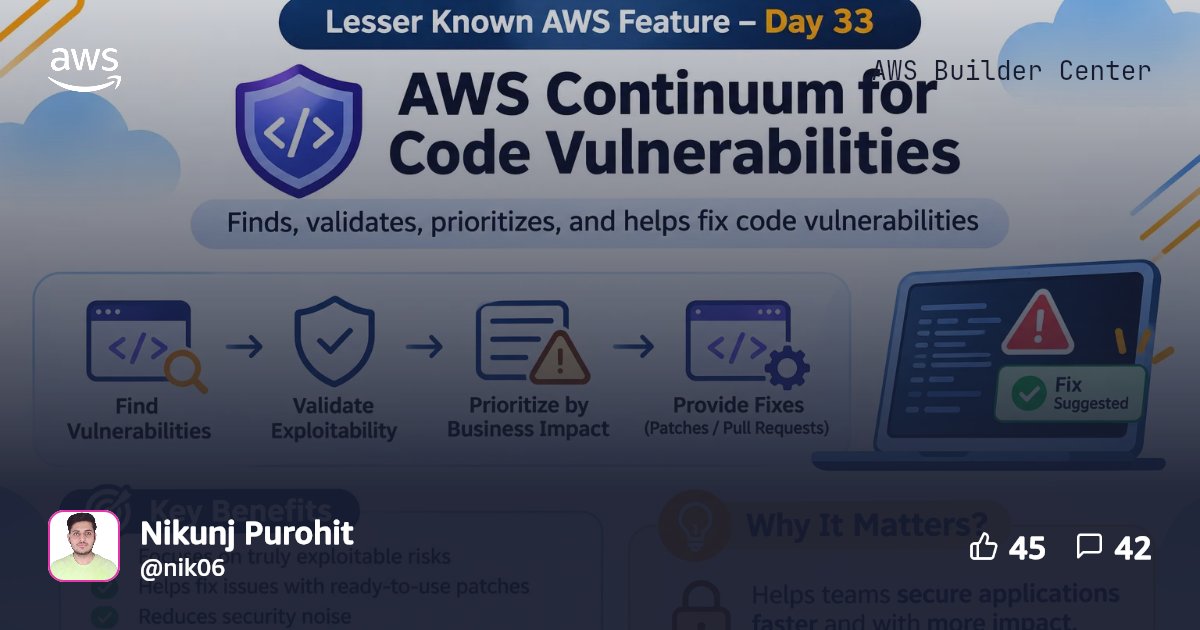 Lesser Known AWS Features — Day 33: AWS Continuum for Code ...