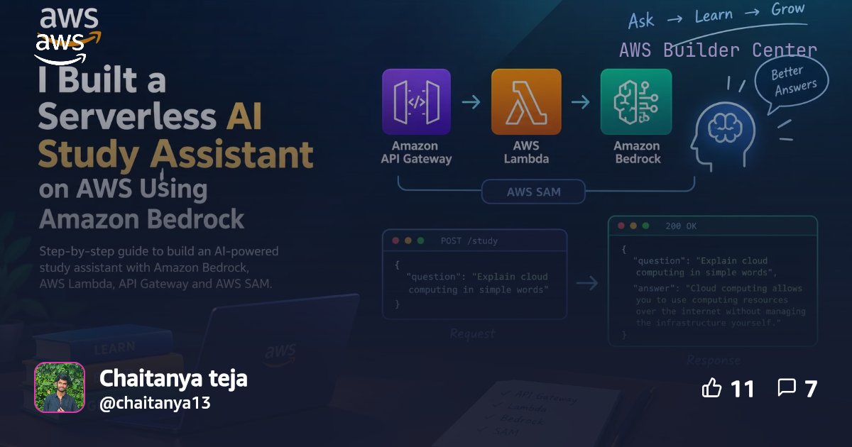 I Built a Serverless AI Study Assistant on AWS Using Amazon Bedrock ...