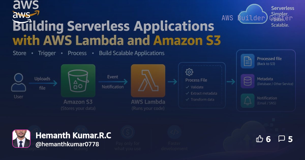 Building Serverless Applications with AWS Lambda and Amazon S3 | AWS ...